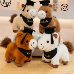 Plush Horse Graduate with Cap and Bandana