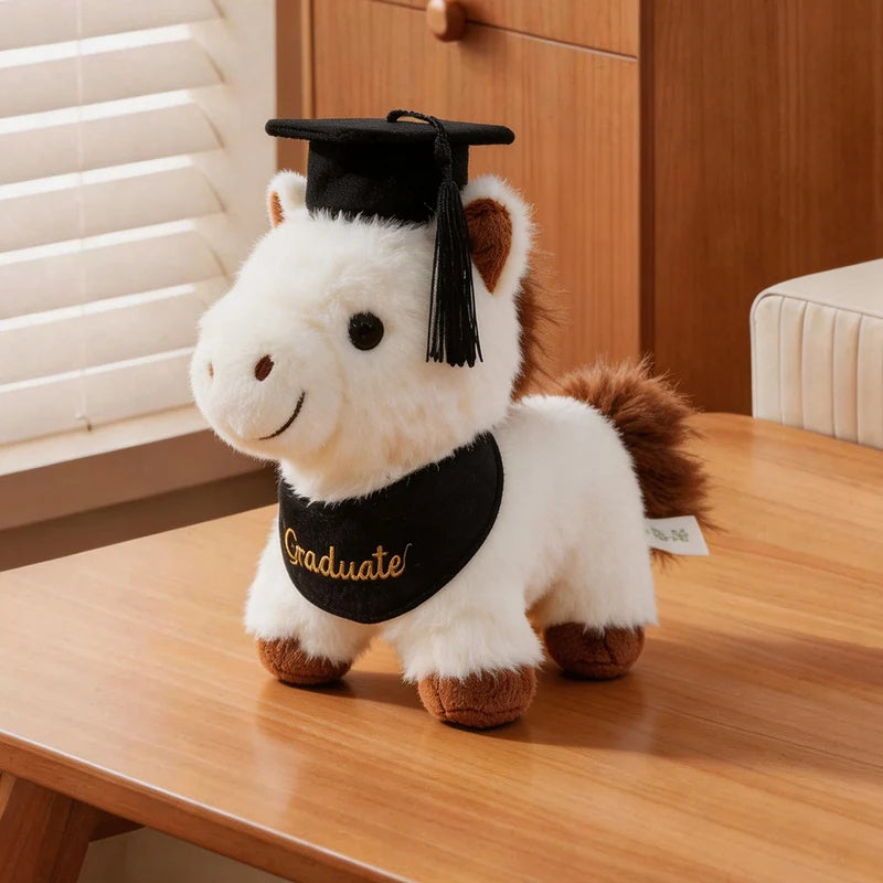 Plush Horse Graduate with Cap and Bandana - Image 3