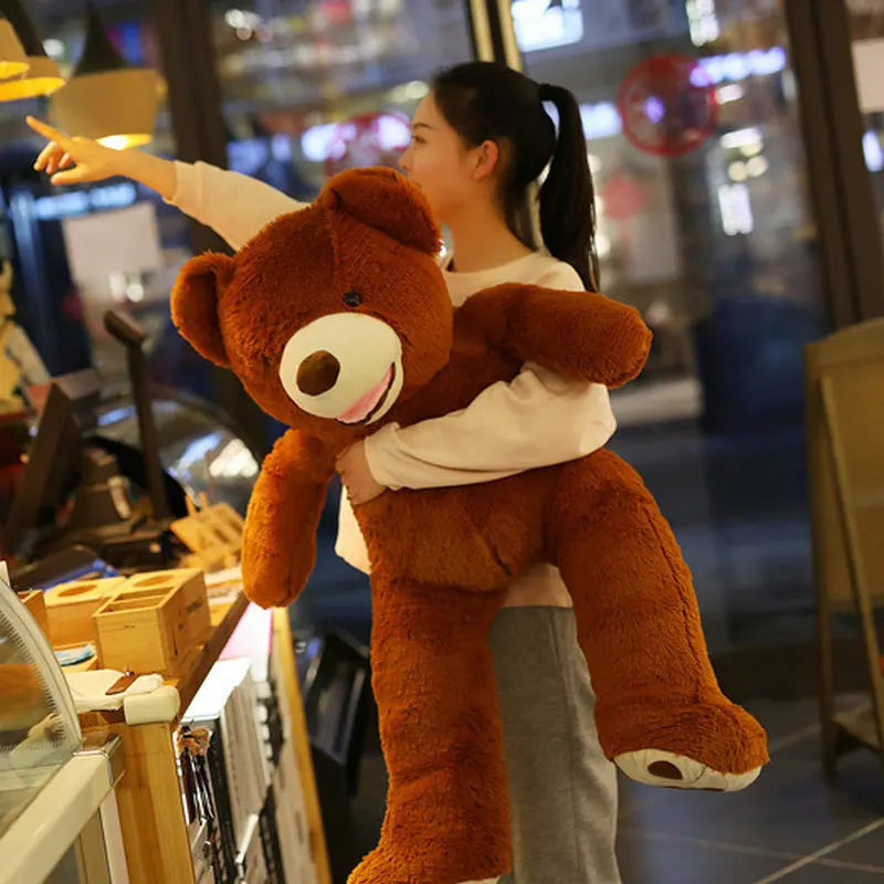 Giant Unstuffed Plush Bear Skin, Blue or Pink - Image 5