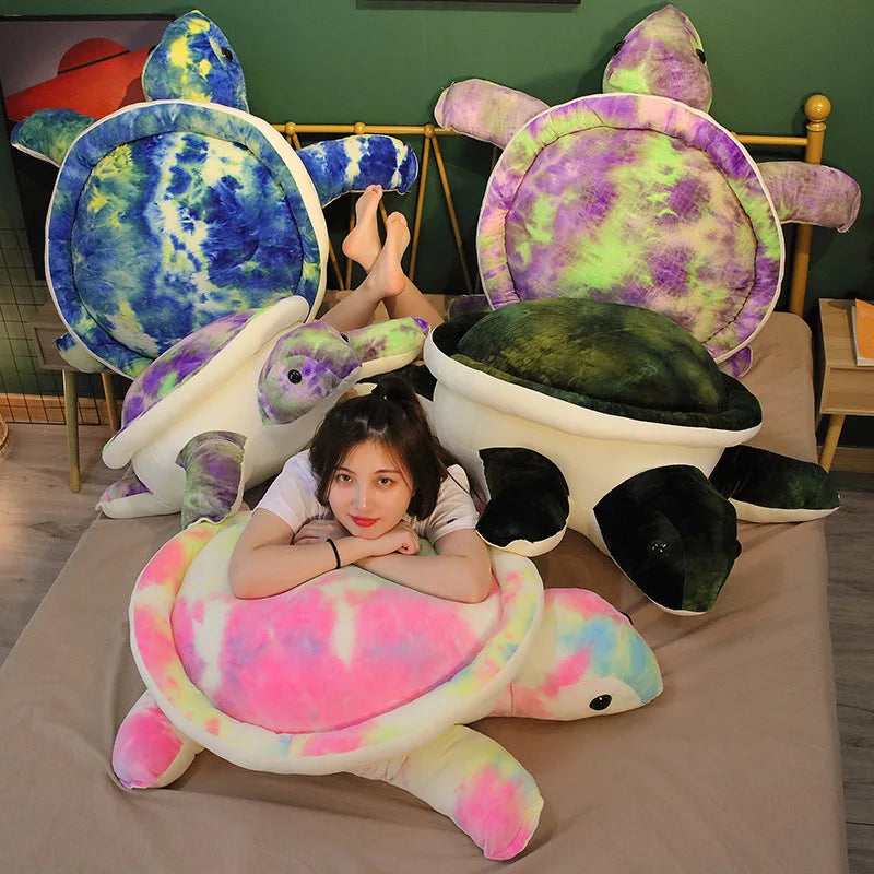 Oversized Green Turtle Plush with Yellow Shell - Image 4
