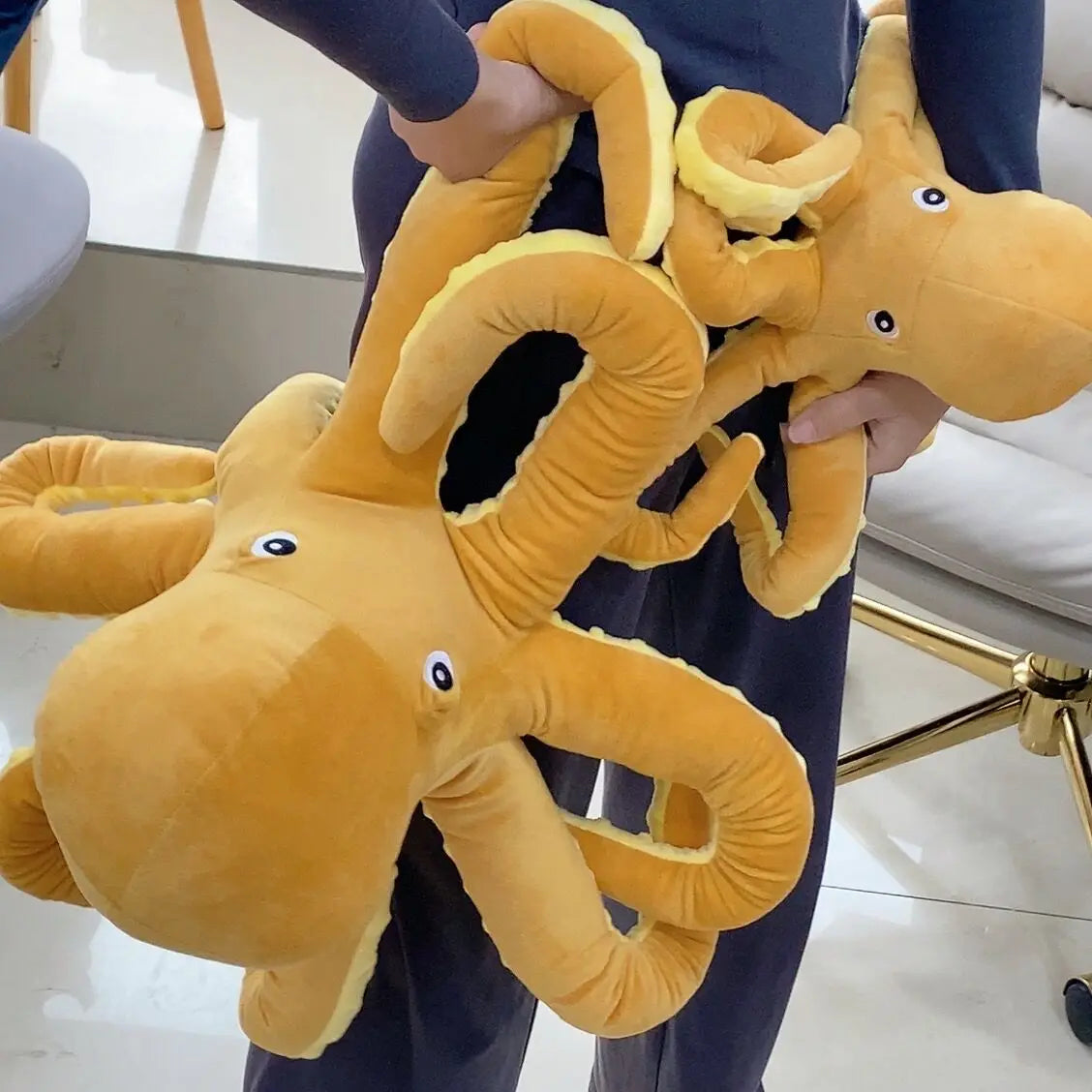 Big-Eyed Ochre Yellow Octopus Plush Toy - Image 4