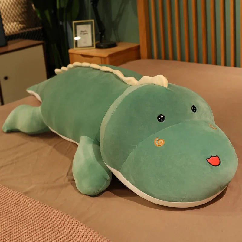 Giant Cute Mint Green Dinosaur Plush Pillow - Image 10