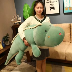 Giant Cute Mint Green Dinosaur Plush Pillow