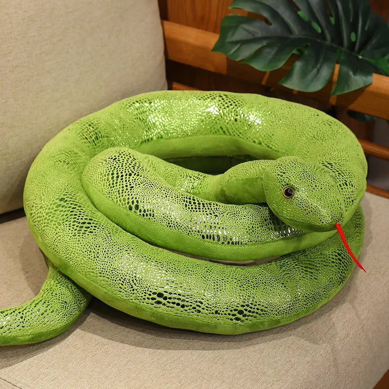 Black Scaled Snake Plush with Red Tongue - Image 7