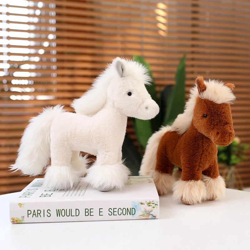 Brown Plush Pony with Blonde Mane and Feathered Legs - Image 2