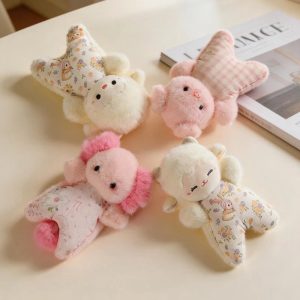 Pastel Plush Animal Toys with Patterned Bodies