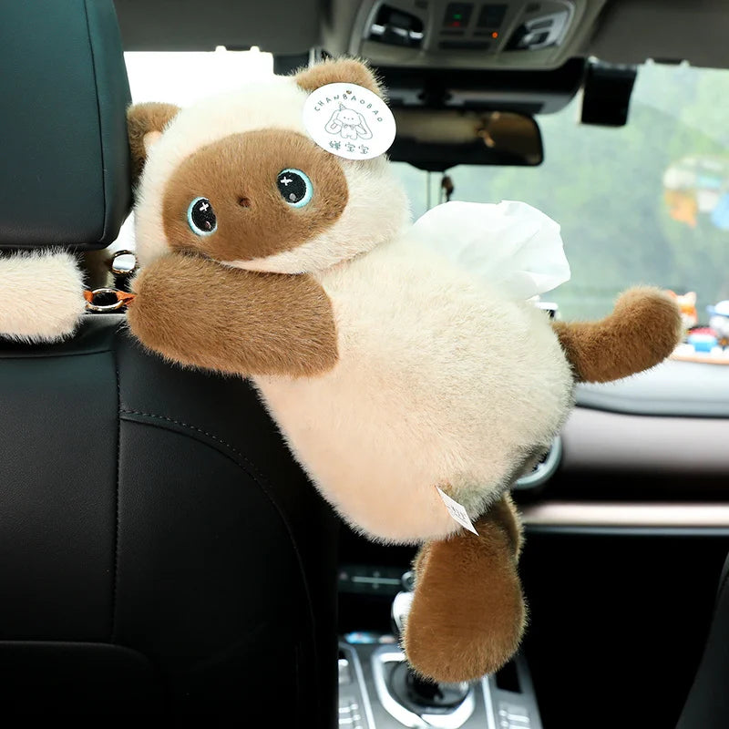 Hanging Plush Raccoon Car Tissue Holder - Image 7