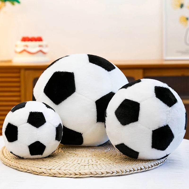 Soft Black and White Plush Soccer Ball - Image 6