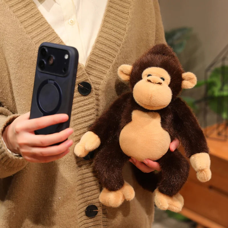 Sweet Fuzzy Brown and Orange Monkey Plush Toy - Image 5