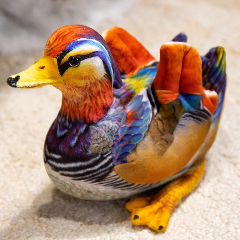 Kissing Mandarin & Mallard Realistic Duck Plush Pair - Image 7