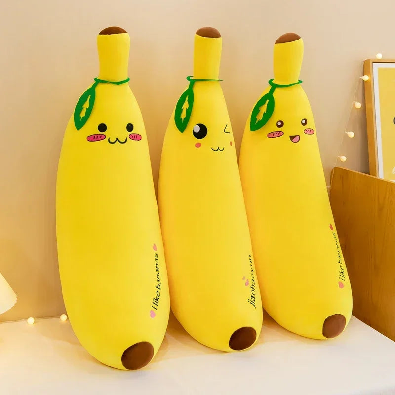 Bright Yellow Kawaii Banana Cuddle Pillow - Image 3