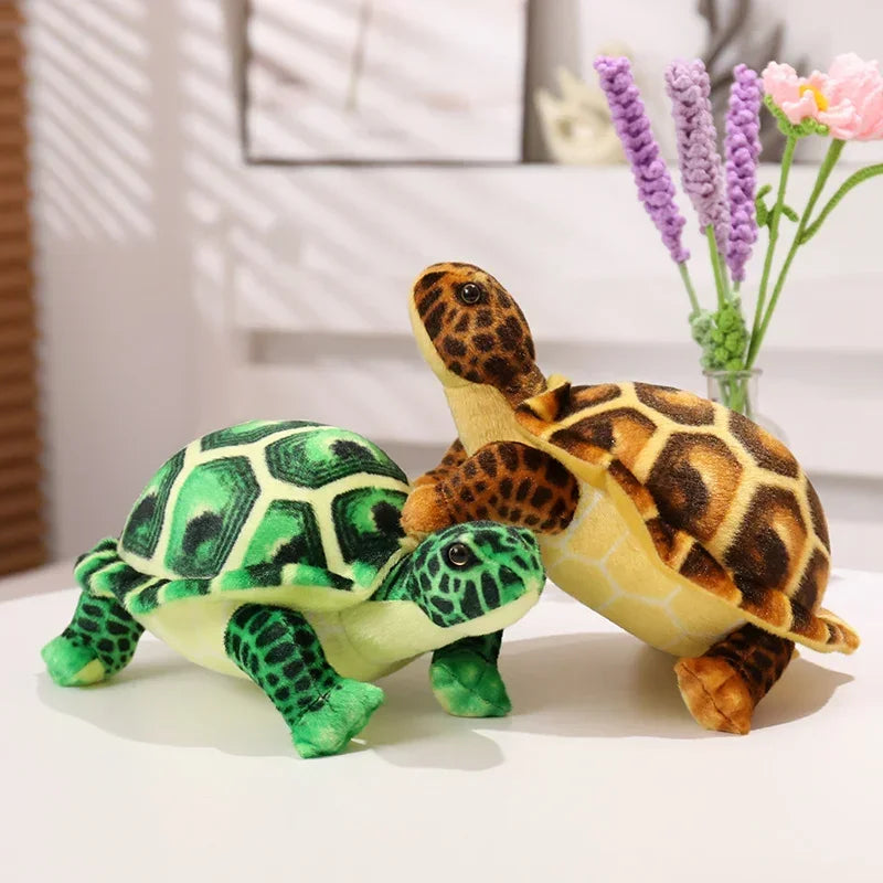 Realistic Soft Sea Turtle Plush with Segmented Shell