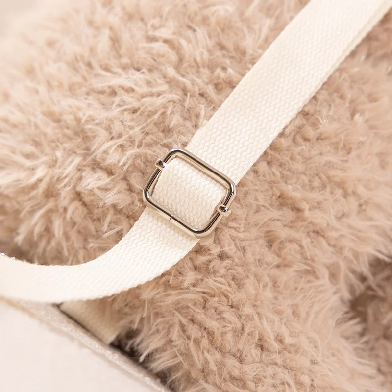 Fluffy Beige Terrier Dog Crossbody Bag - Image 4