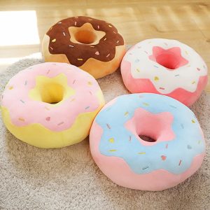 Cute Donut Plush Pillow with Colorful Sprinkles