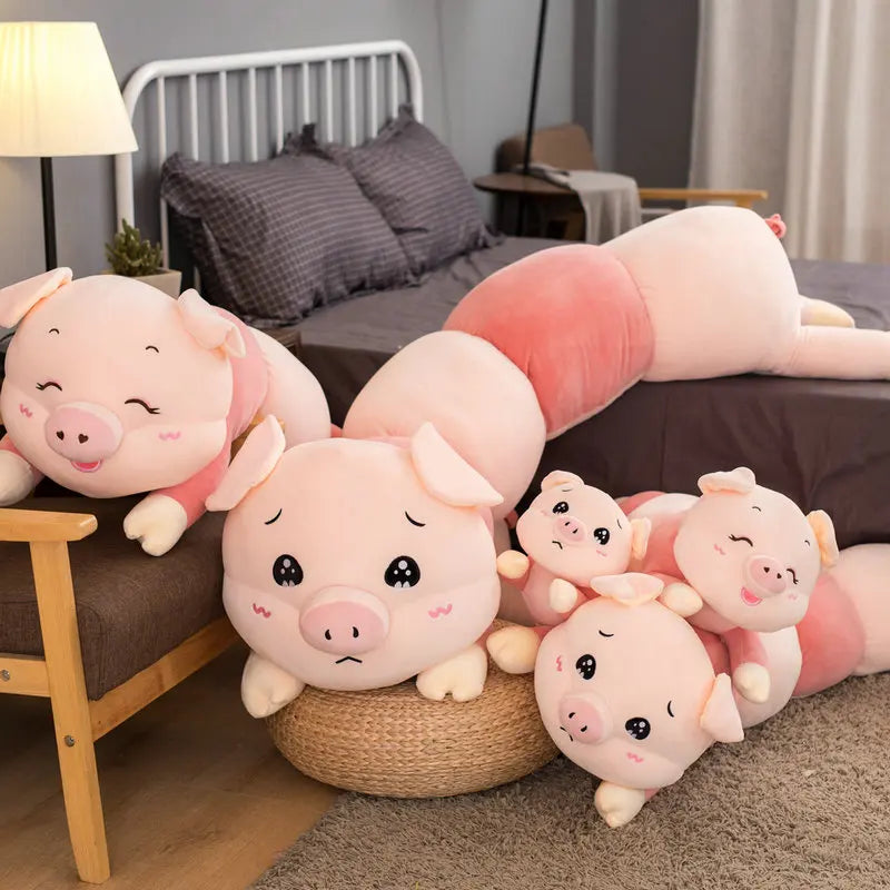 Long Pink Pig Caterpillar Body Pillow - Image 3
