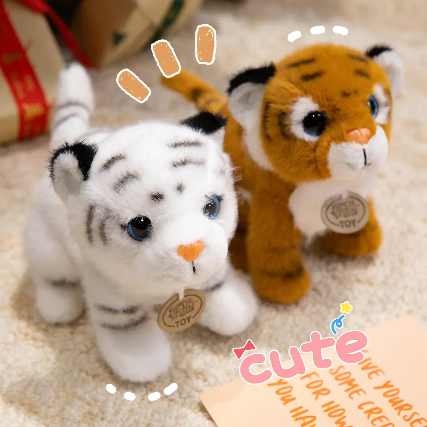 Adorable White Tiger Plush with Blue Eyes - Image 4