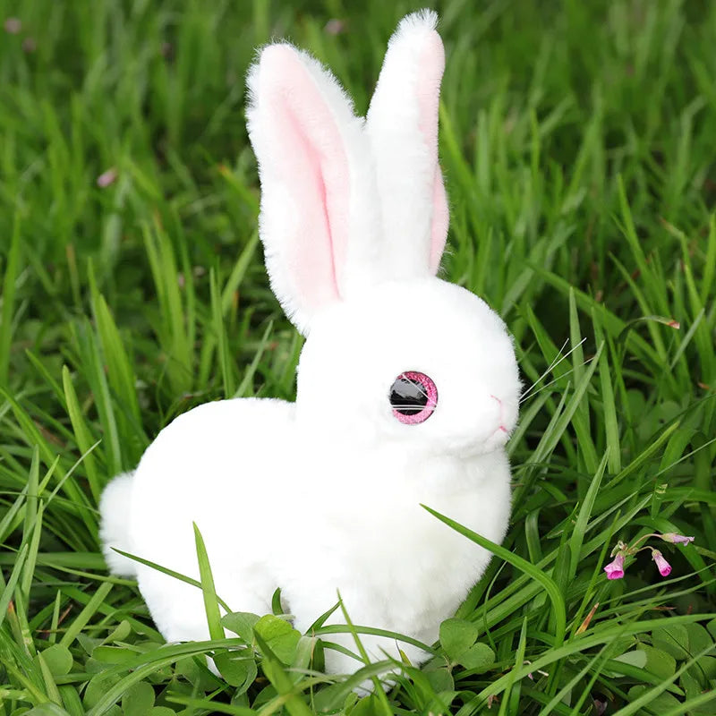 Cute White Plush Rabbit with Pink Ears - Image 4