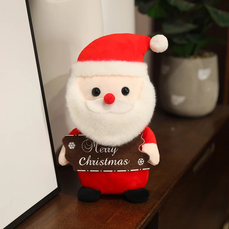 Red Santa Claus Plush with Merry Christmas Sign - Image 7