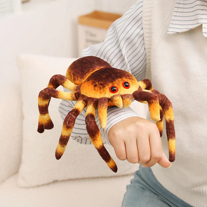 Blue Striped Plush Spider with Red Eyes - Image 5