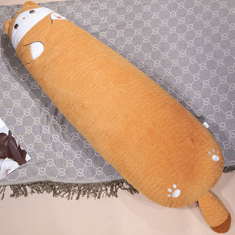 Long Plush Cat Body Pillow with Embroidered Face - Image 8