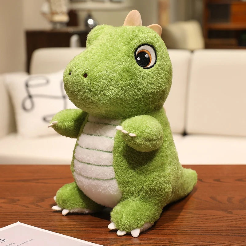 Adorable Green Dino Plush Toy with Striped Belly - Image 6