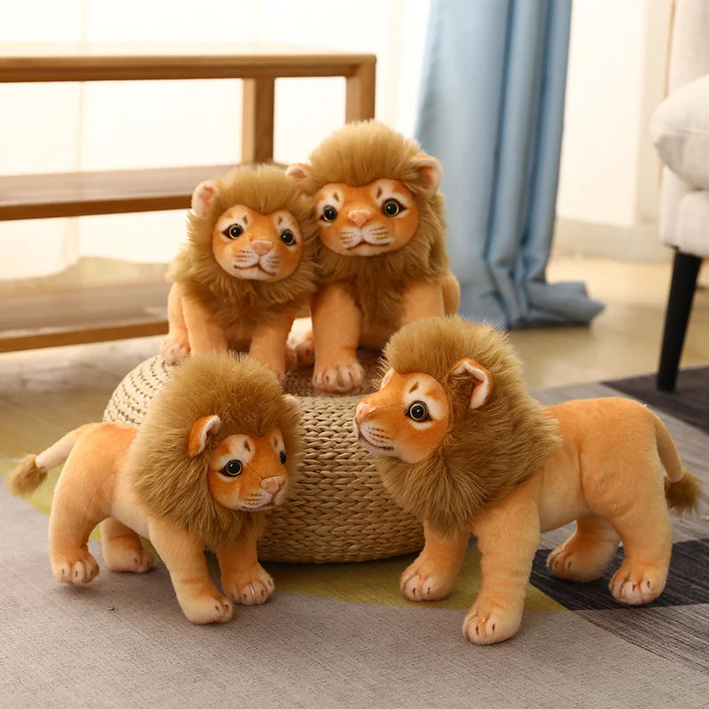 Light Orange Plush Lion Cub with Brown Mane