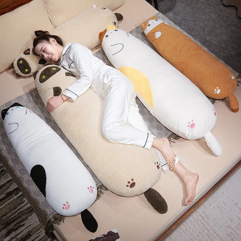 Long Plush Cat Body Pillow with Embroidered Face - Image 5