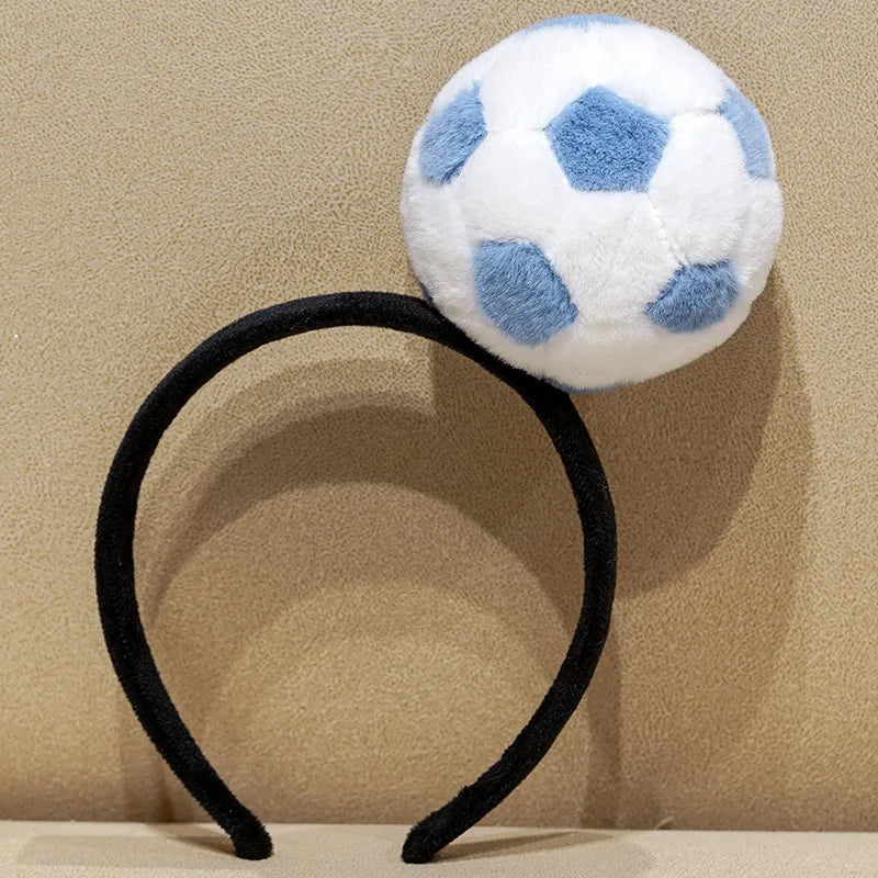 Sporty Plush Soccer Ball Headband - Image 7