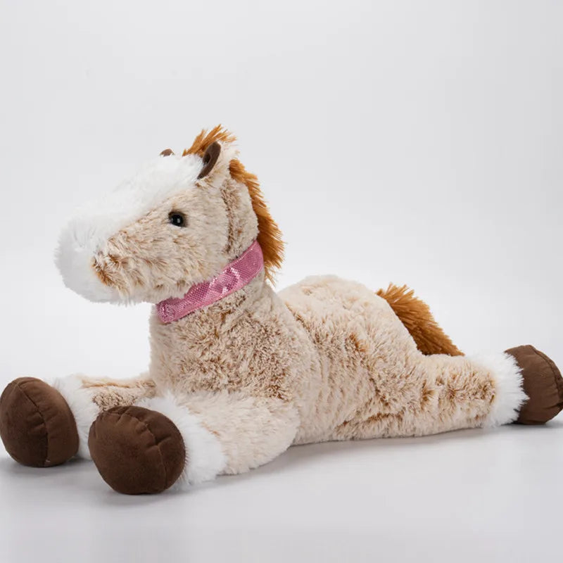 Oversized Lying Down Plush Horse with Pink Collar - Image 6