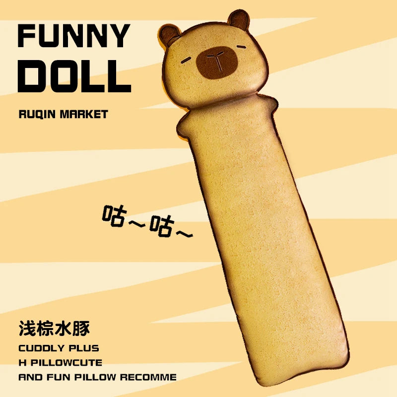 Cute Cat Face Long Toast Plush Pillow - Image 9