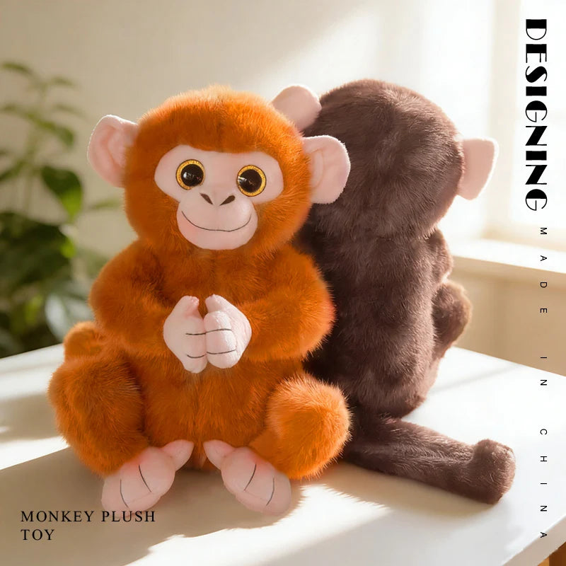 Cute Brown Monkey Plush Toy with Big Eyes - Image 3