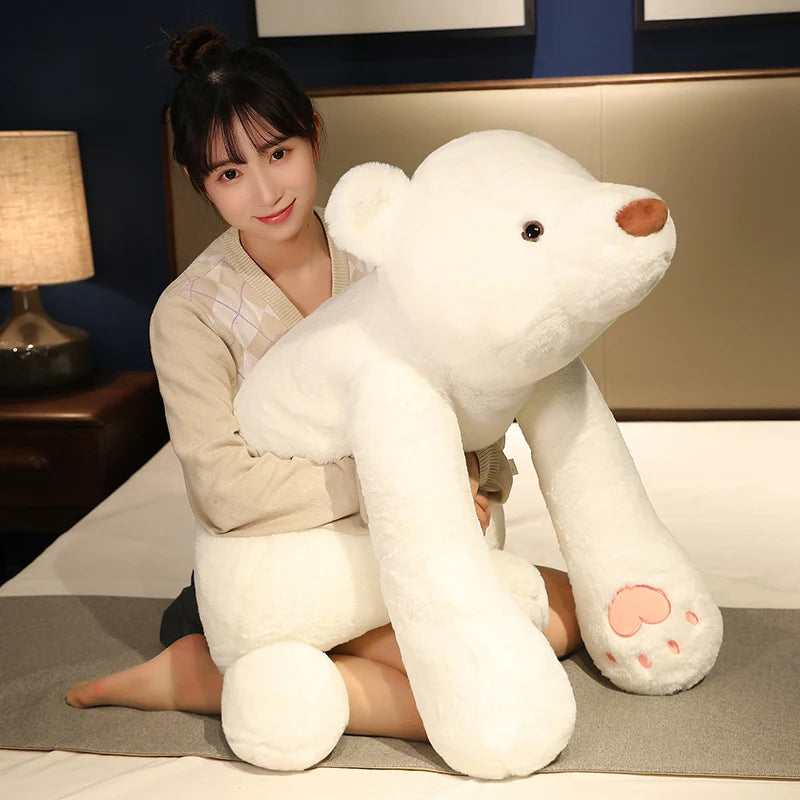 Soft Cream Plush Bear with Pink Paws - Image 6