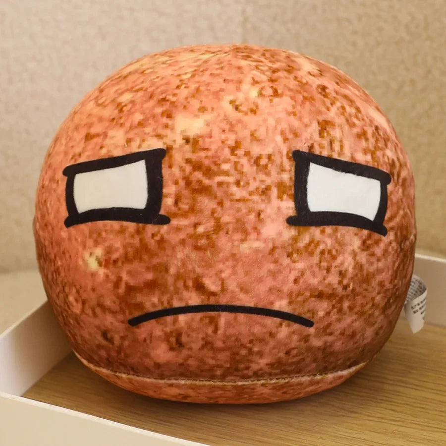 Round Orange Sun Plush Pillow with Asymmetric Face - Image 11