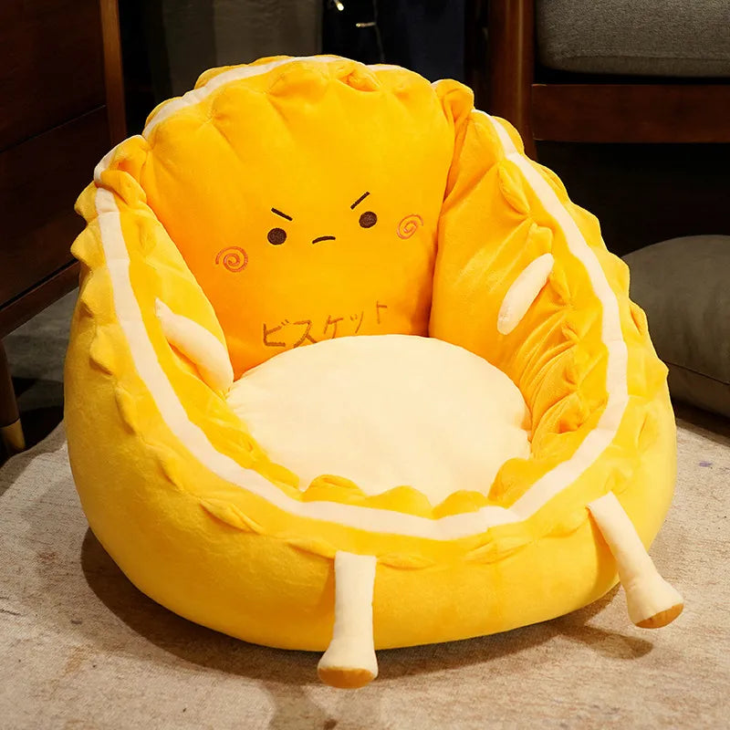 Kawaii Grumpy Biscuit Plush Floor Cushion