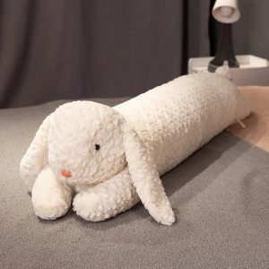 Creamy White Bunny Plush Body Pillow with Floppy Ears