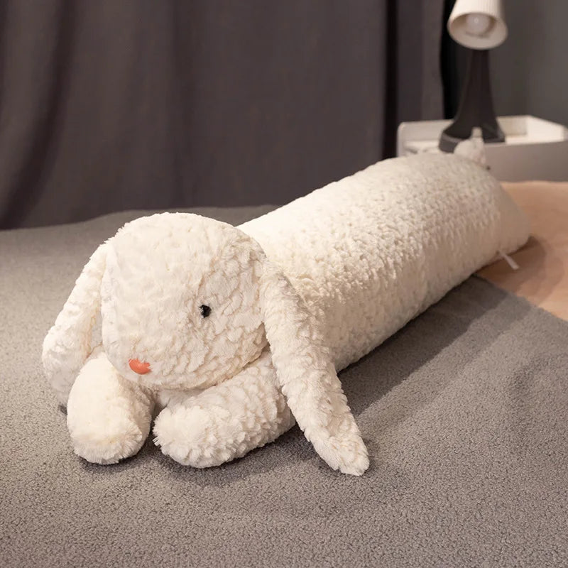 Creamy White Bunny Plush Body Pillow with Floppy Ears