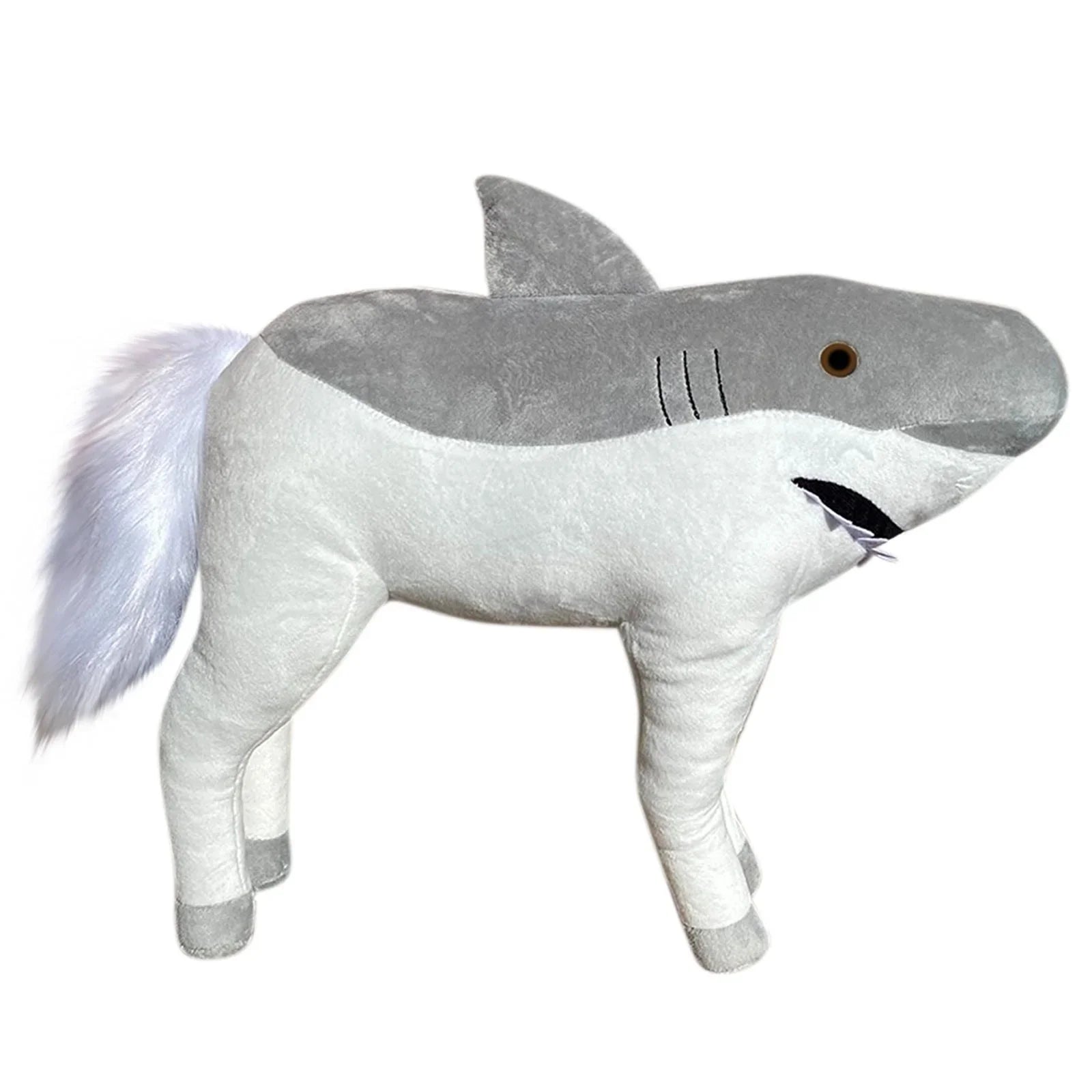 Grey Shark Horse Hybrid Plush Toy - Image 7