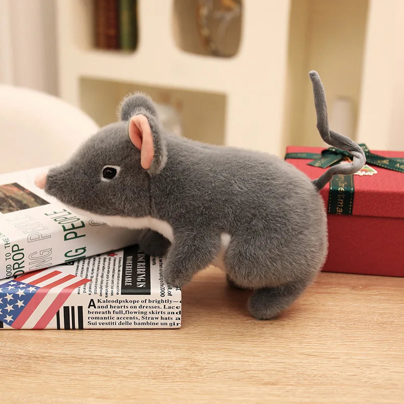 Soft Grey and White Plush Mouse Set - Image 6