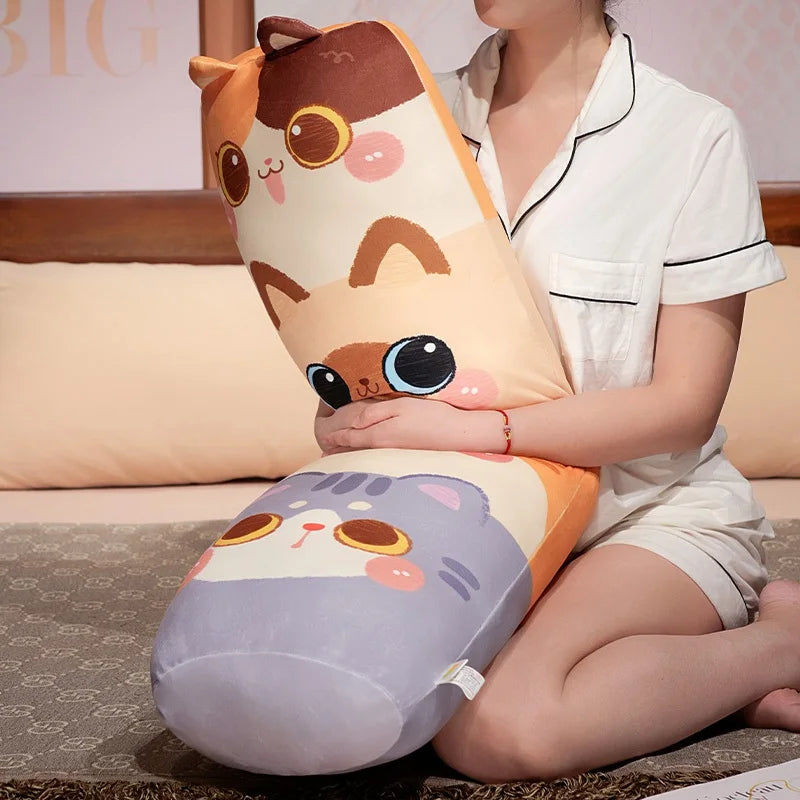 Cute Stacked Cat Plush Body Pillow - Image 3