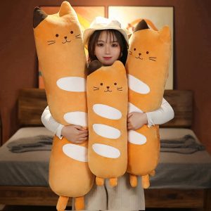 Cute Orange Cat Baguette Plush Pillow