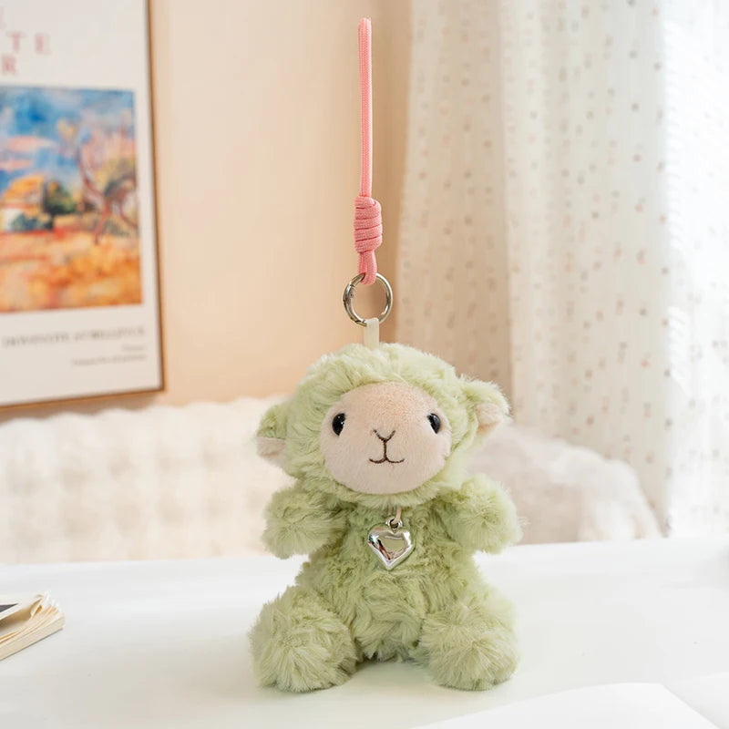 Lavender Curly Plush Lamb with Heart Charm - Image 16