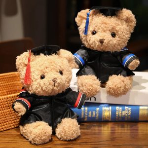 Plush Graduation Teddy Bear in Black Gown