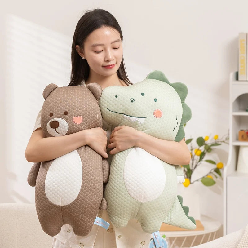 Cute Quilted Plush Bear & Dinosaur Toy