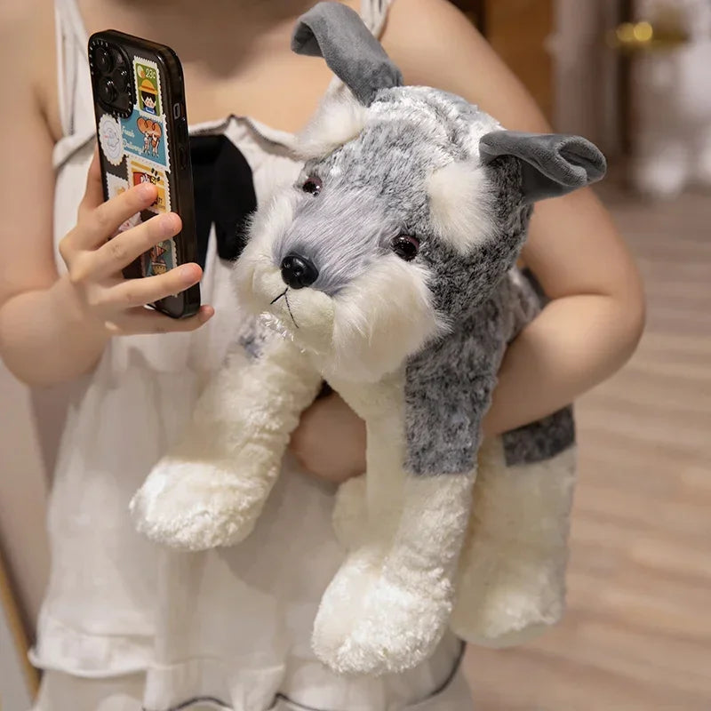 Cute Grey and White Schnauzer Plush Toy - Image 5