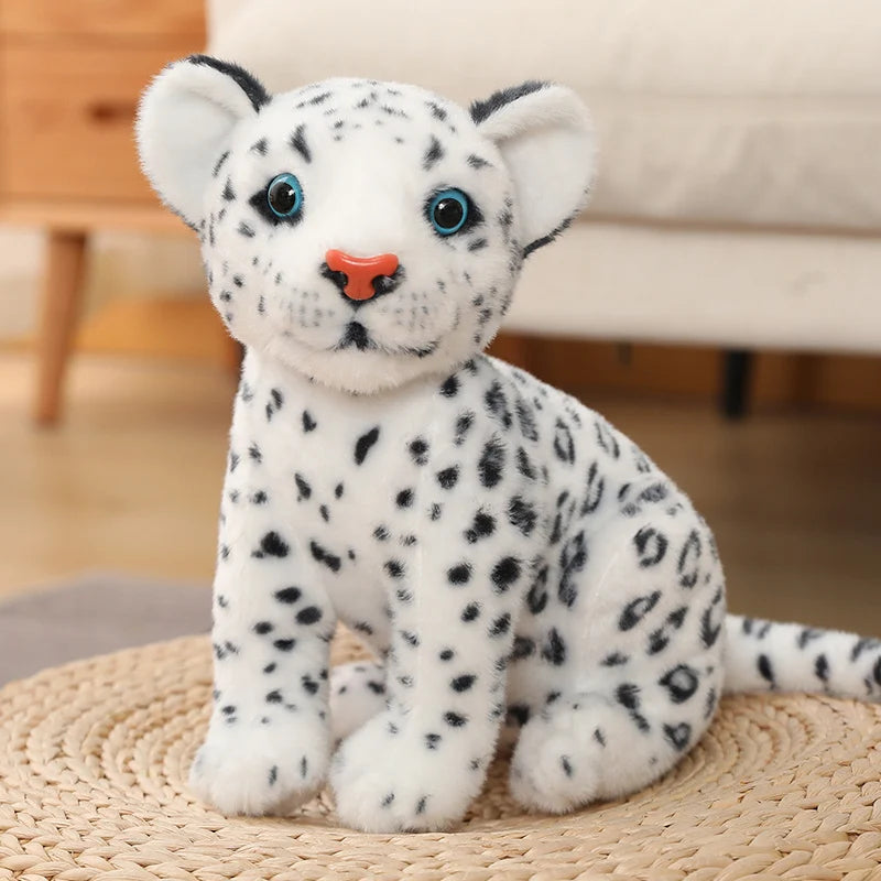 Soft Snow Leopard Plush Toy with Blue Eyes - Image 7