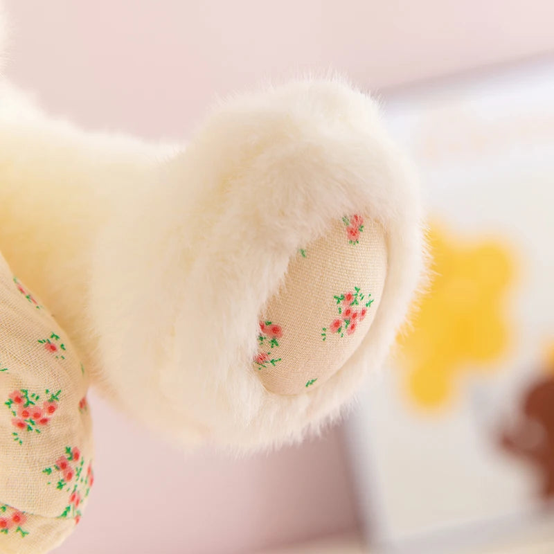 Cream Plush Toy with Floral Bouquet Hat - Image 6