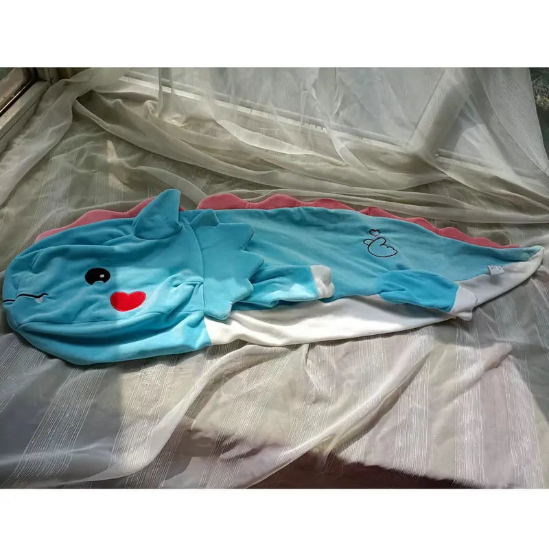 Long Blue Axolotl Plush Cuddle Body Pillow - Image 9