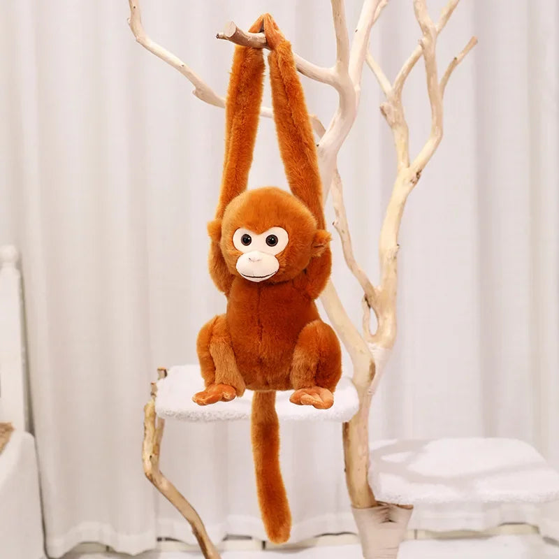 Cute Brown Monkey Plush with Long Hanging Arms - Image 6