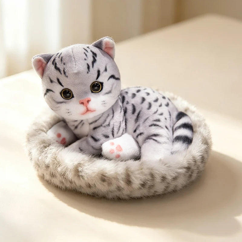 Soft Plush Kitten with Cozy Fabric House Bed - Image 12