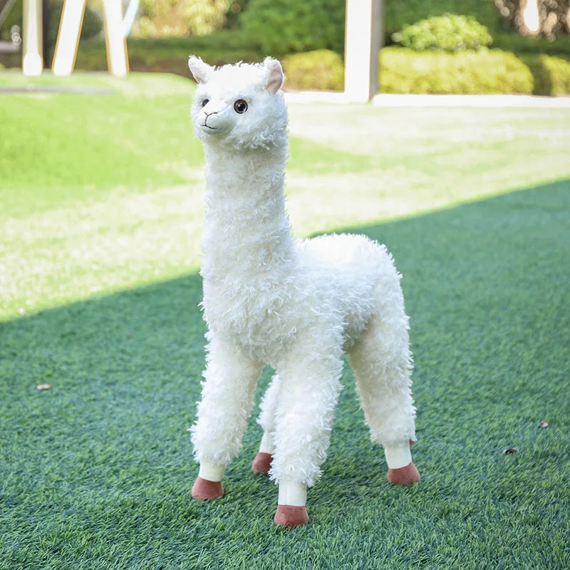 Standing White Plush Alpaca Toy - Image 8